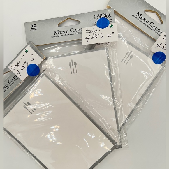 75 Printable Menu Cards NWT - Picture 2 of 2